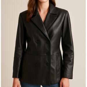 Siena Studio Double Breasted Leather Jacket